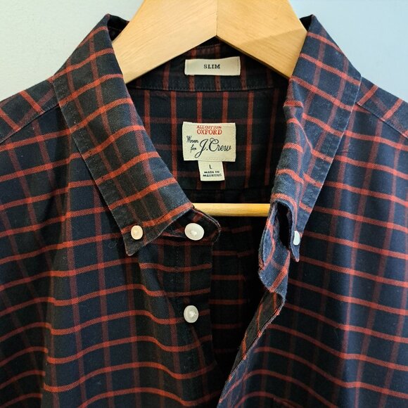 J. Crew Men's Large All Cotton Oxford Slim Fit Button Down Shirt Style #J1032 - Picture 6 of 15